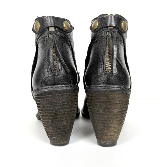 Schuler & Sons Philadelphia Womens Ankle Booties Back Zip Black Round Heel 8 - Picture 3 of 16